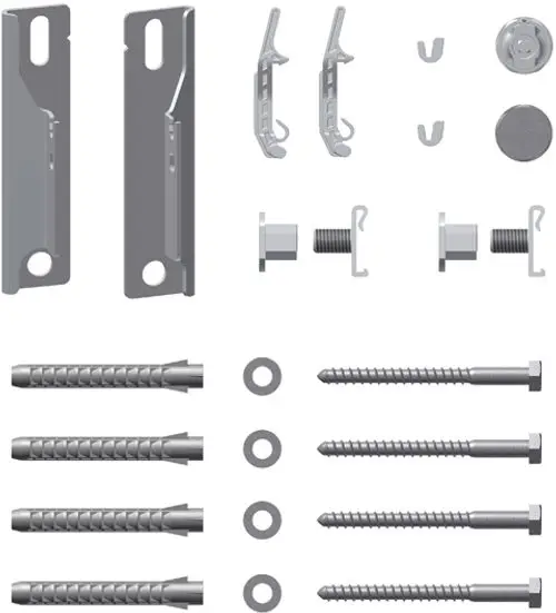 Kermi Befestigungsset Plan-Design, senkrecht (7) weiß, RAL9016, ZB02930001
